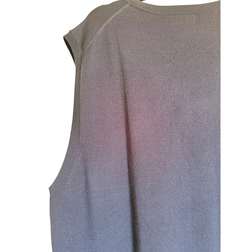 Preppy Classic Kallspin Navy Blue Cashmere Wool V-Neck Sweater Vest XXL Pullover - Picture 4 of 9